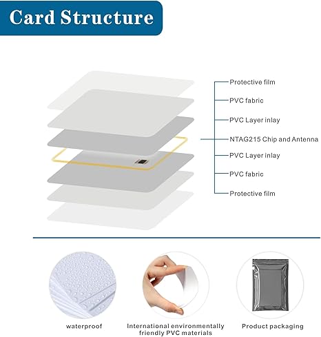 Free Custom Logo NTAG216 NFC Cards | Blank NFC Tags 888KB Memory, Printable Surface - Compatible with TagMo & All NFC Devices