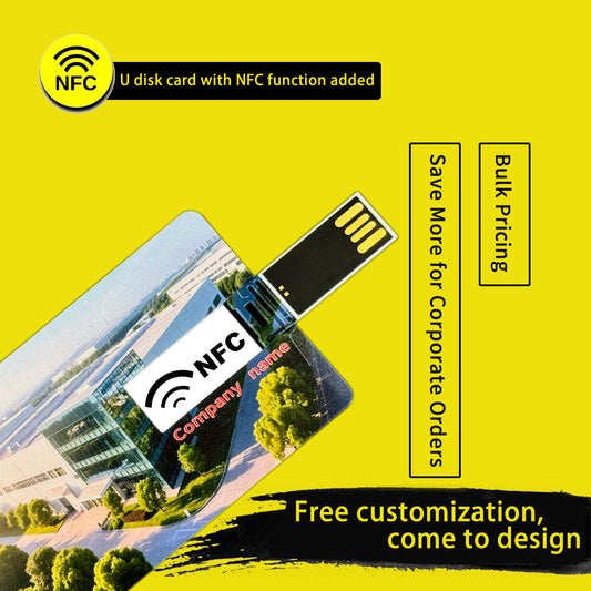 2025 New NFC USB Card Flash Drive | Tap-to-Connect Memory Card, Free Custom Design - Slim Portable Storage for All NFC Devices